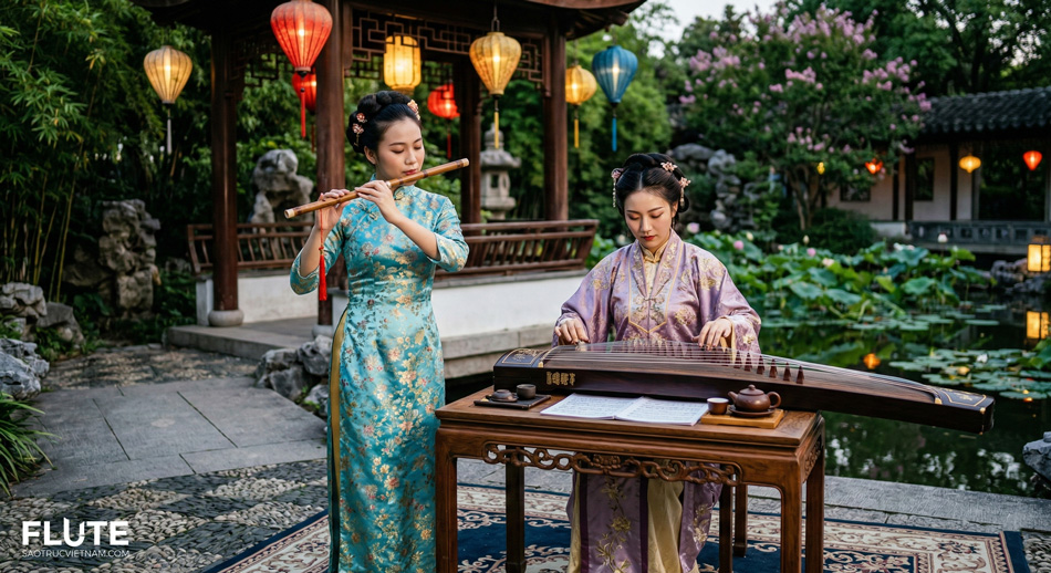 Hòa tấu sáo và guzheng