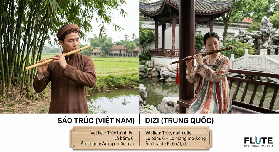 Sáo trúc và Dizi